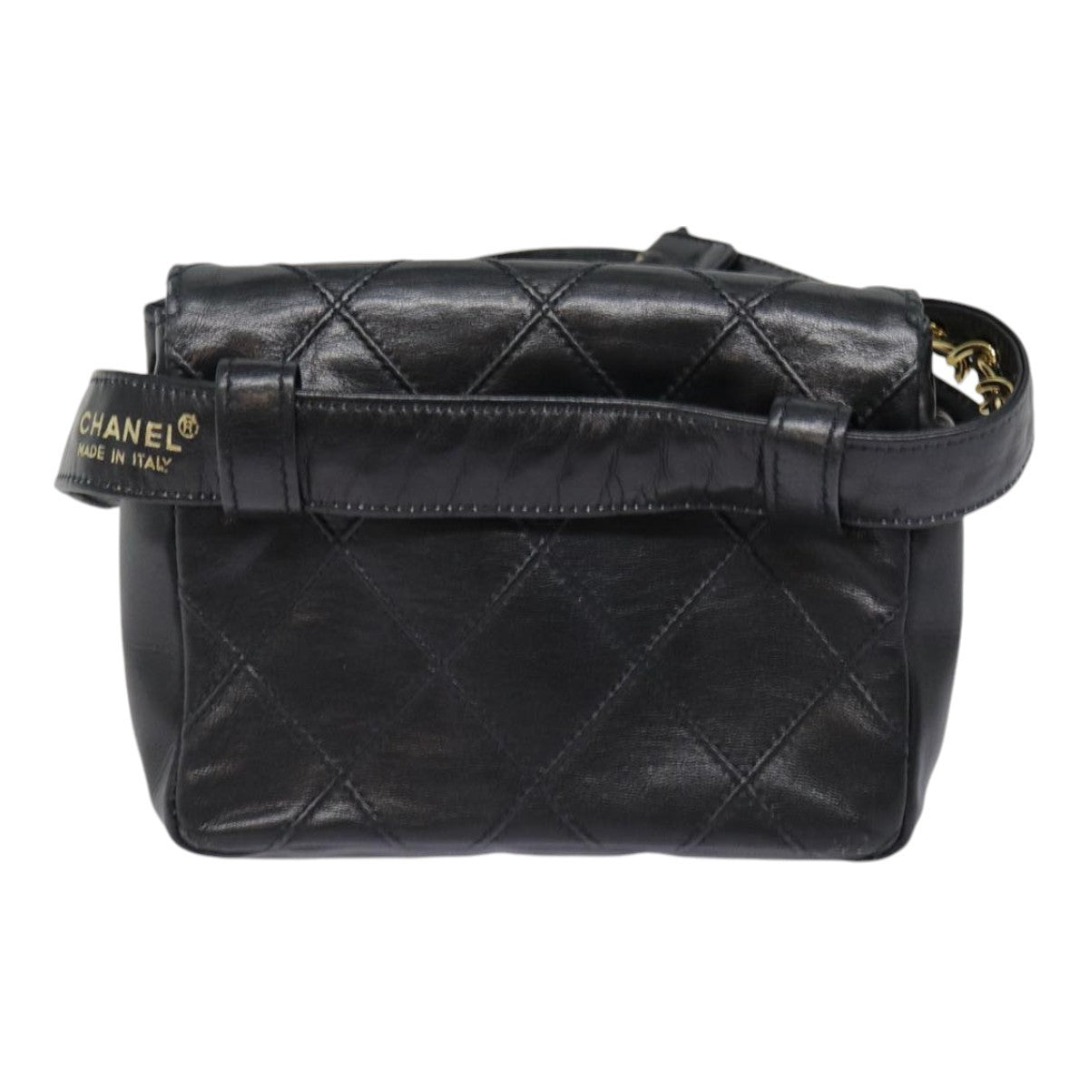 Chanel Waist Belt Bag Quilted Shiny Calfskin