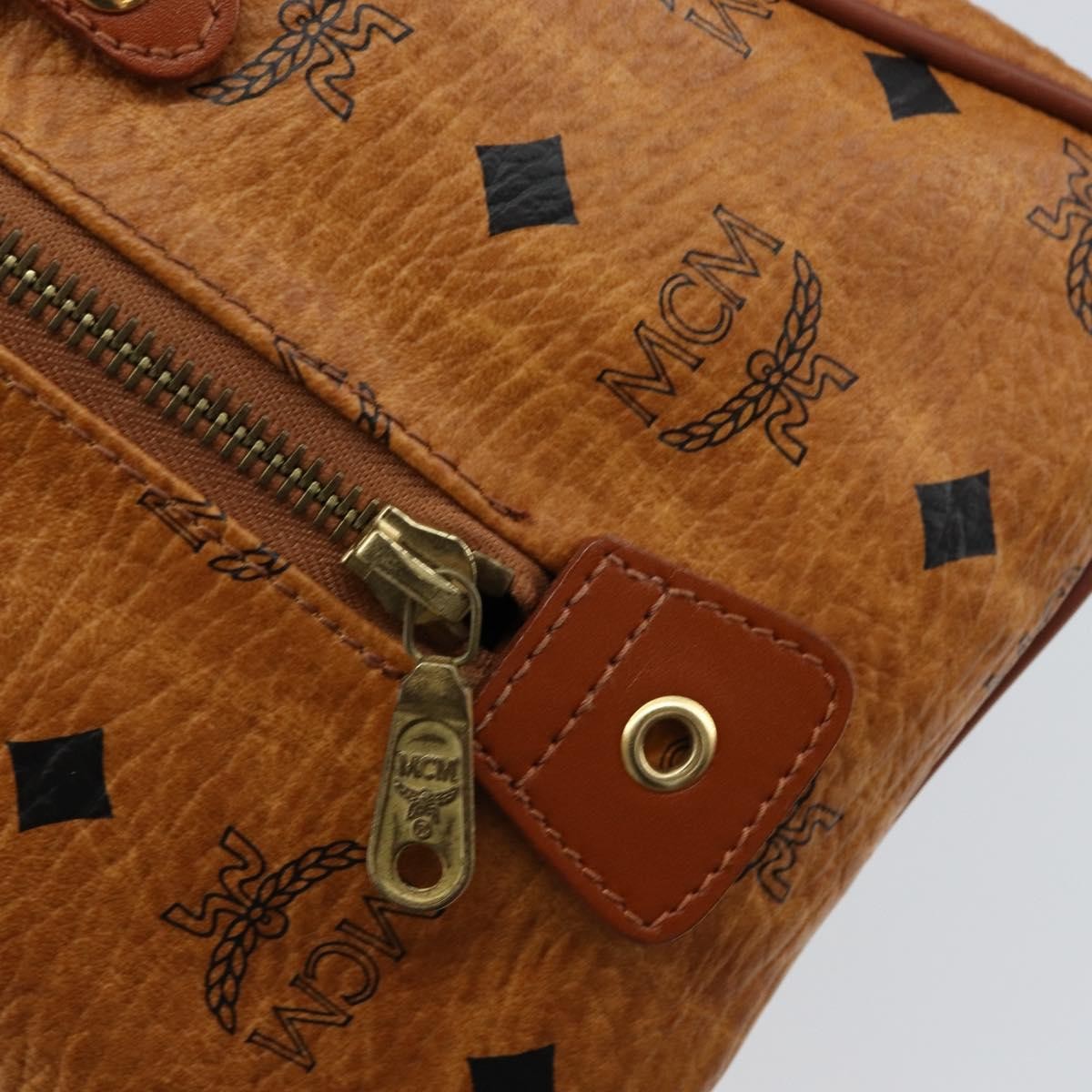 MCM Visetos Handbag Canvas and Leather