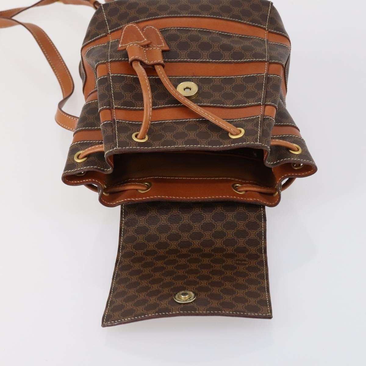 Celine Vintage Macadam Backpack Canvas and Leather