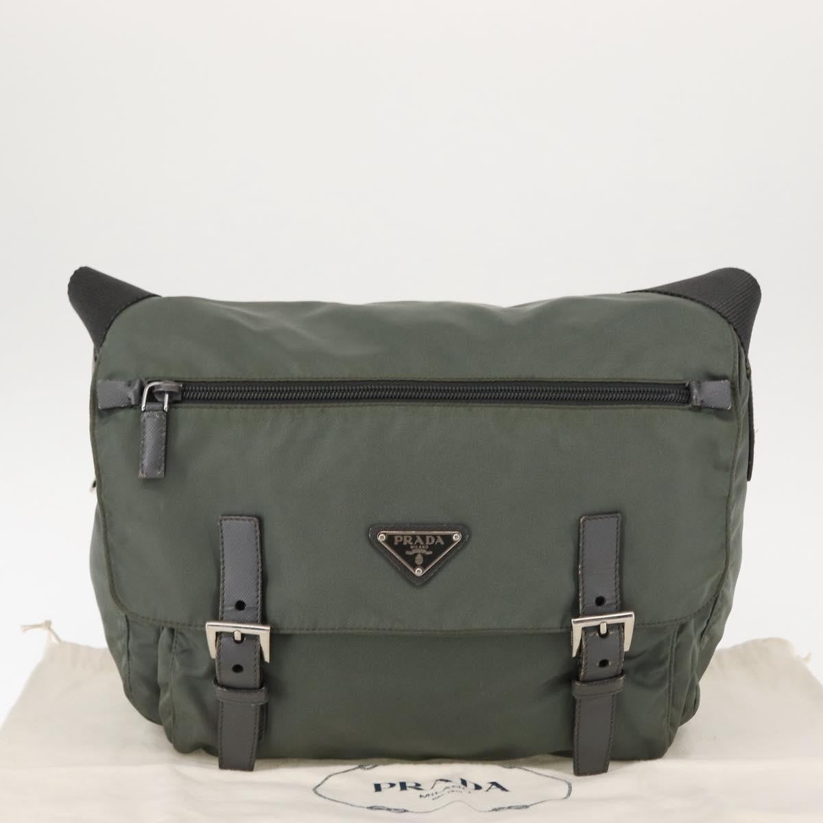 Prada Double Buckle Flap Messenger Bag Tessuto