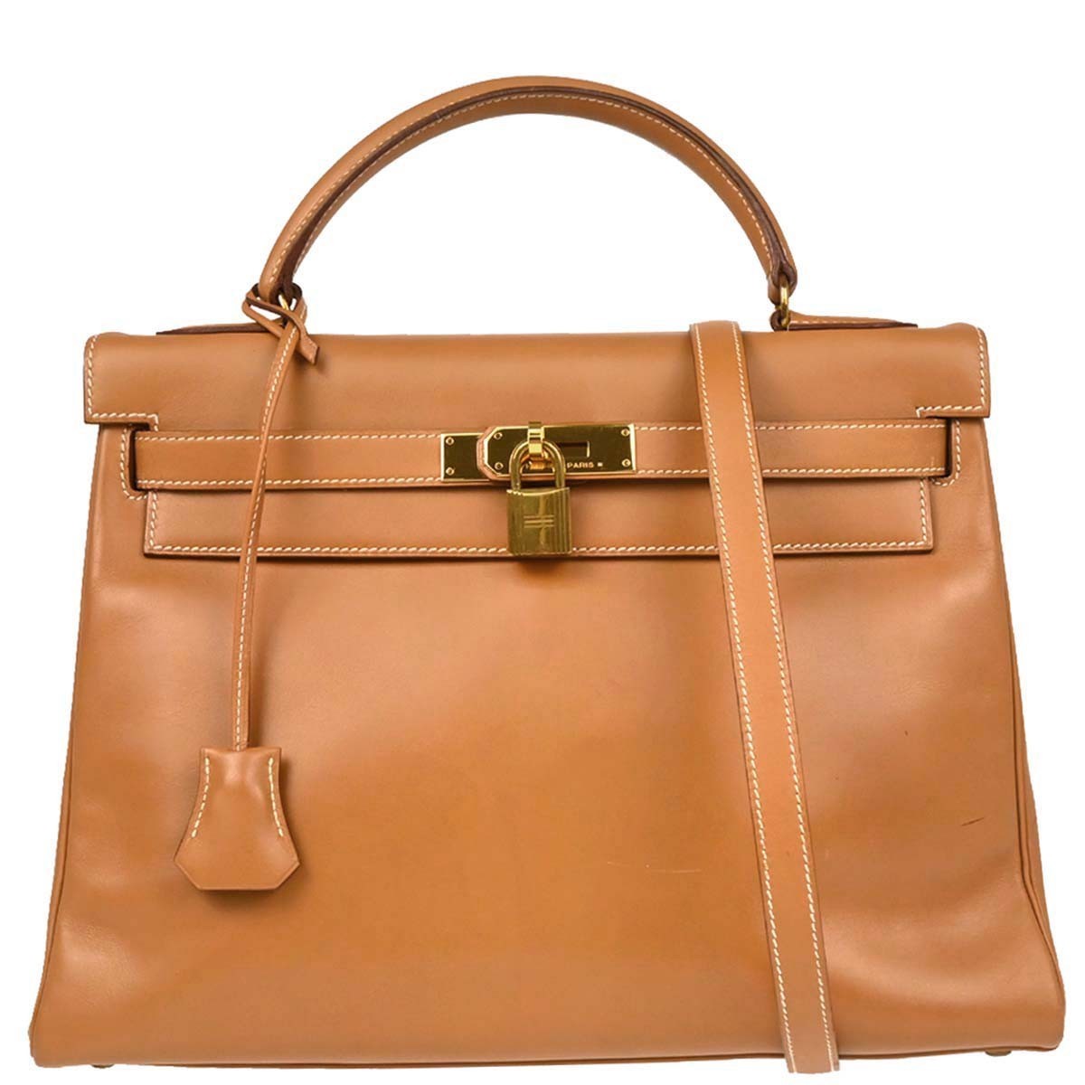 Hermes Kelly Handbag Brown Chamonix with Gold Hardware
