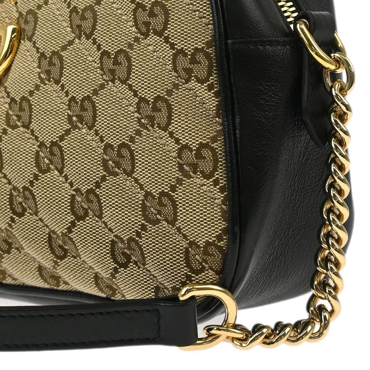Gucci GG Marmont Shoulder Bag Diagonal Quilted GG Canvas with Leather