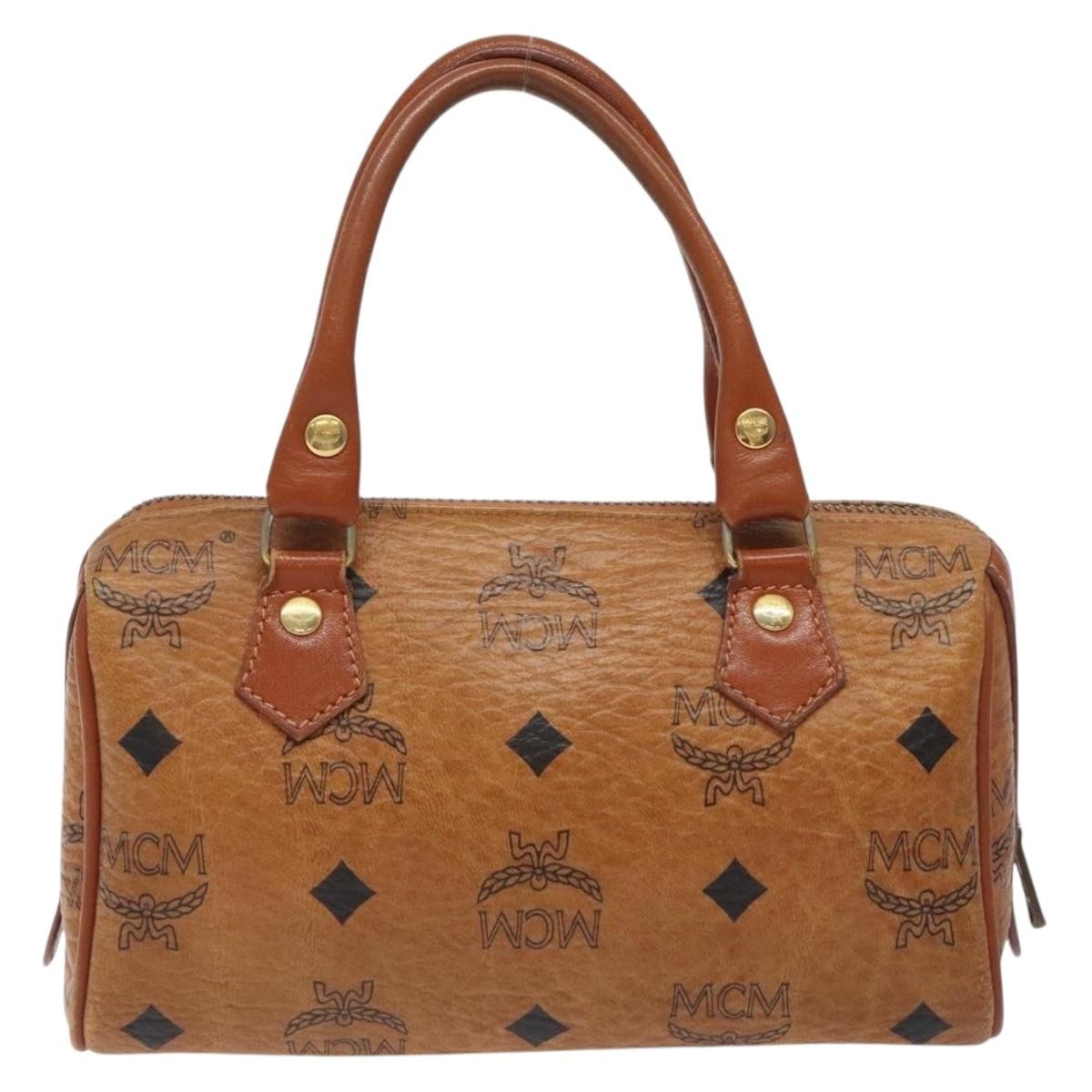 MCM Visetos Handbag Canvas and Leather