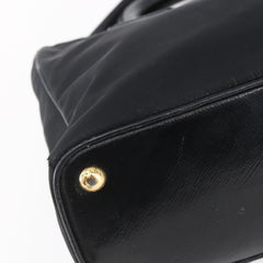 Prada Convertible Top Handle Tote Tessuto with Vernice Saffiano Leather