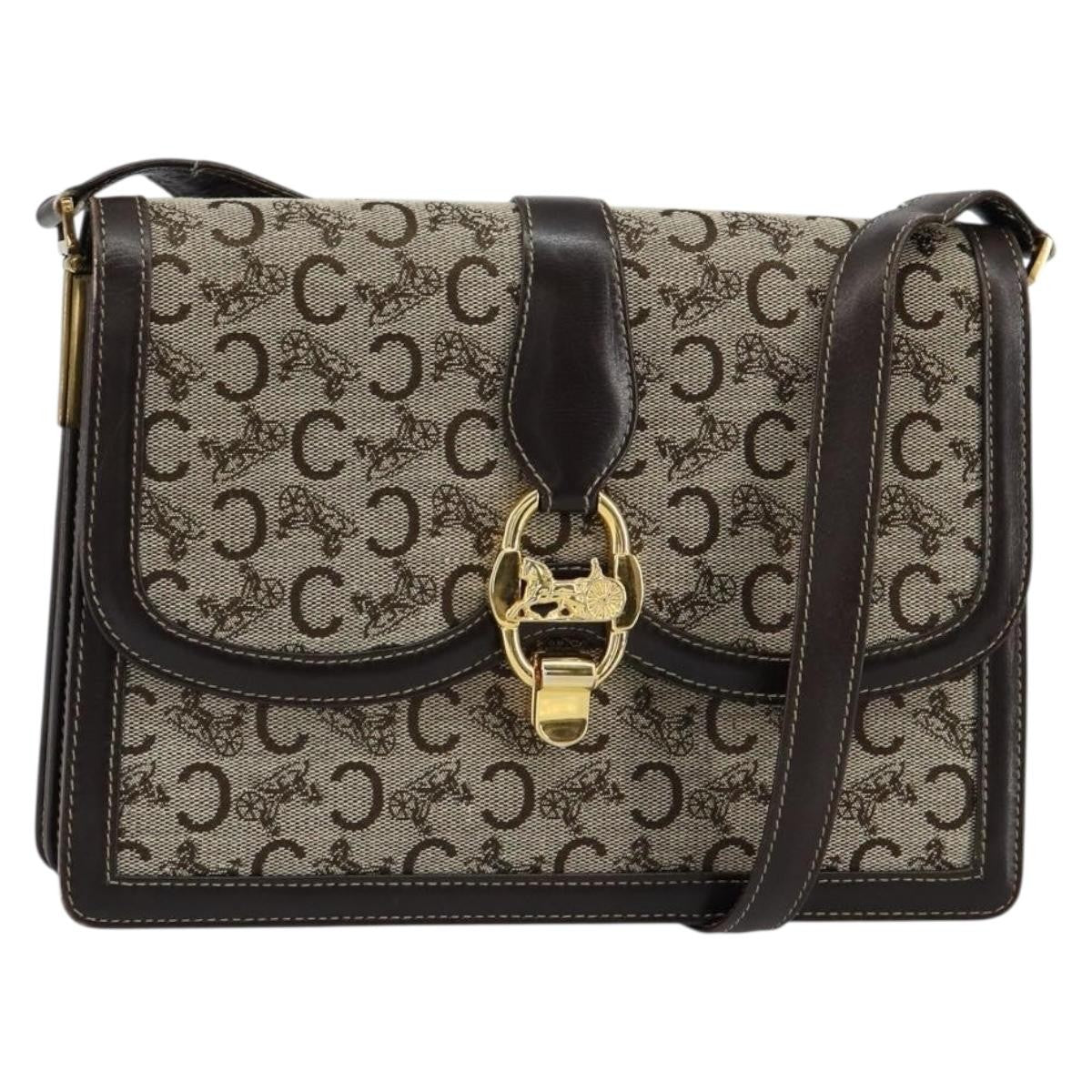 Celine C Sulky Shoulder bag Canvas and Leather