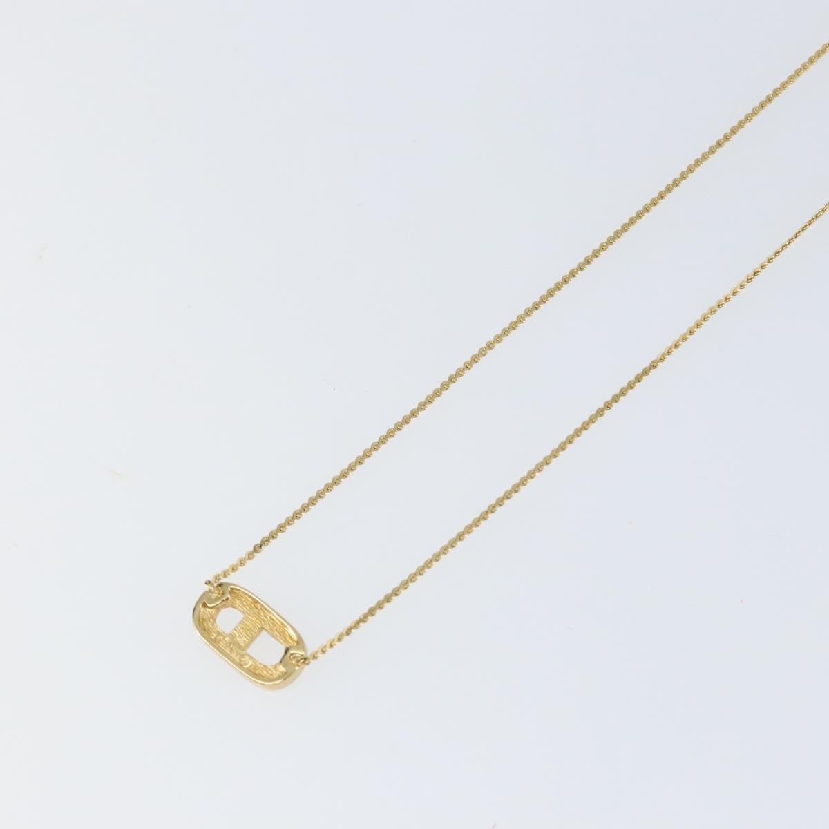 Christian Dior CD Pendant Necklace Metal and Crystals