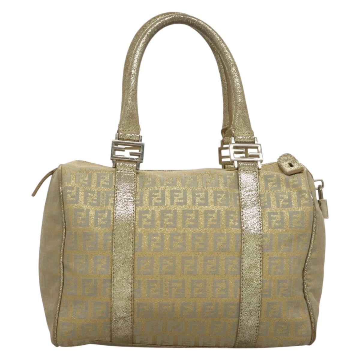 Fendi Boston Bag Zucchino Lurex Canvas
