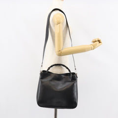 Gucci Vintage Bamboo Handle Open Hobo Leather