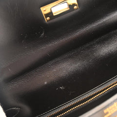 Hermes Kelly Handbag Black Box Calf with Gold Hardware