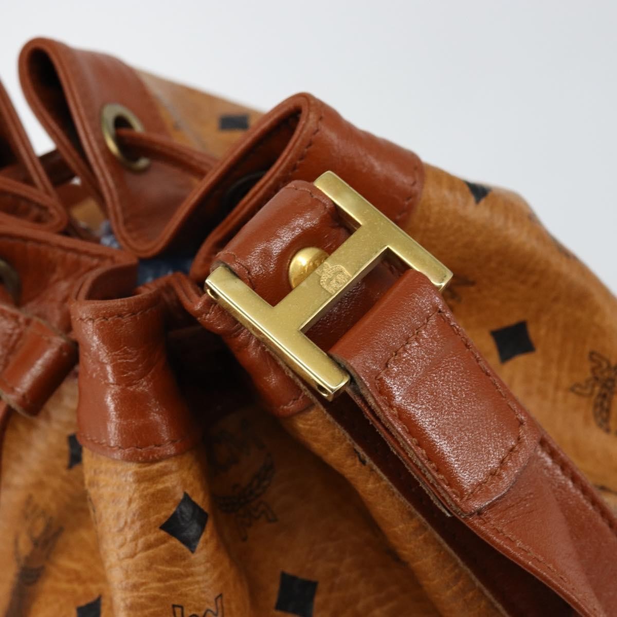 MCM Drawstring Shoulder Bag Leather