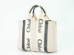 Chloe Woody Tote Canvas with Leather