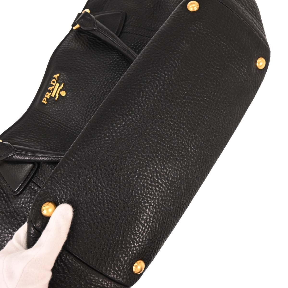 Prada Side Pocket Convertible Tote Vitello Daino