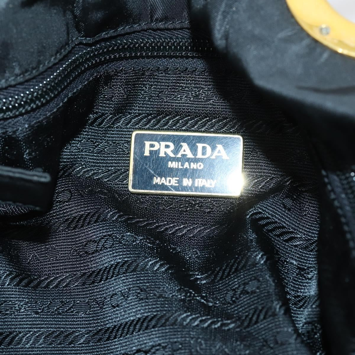Prada Convertible Metal Handle Satchel Quilted Tessuto