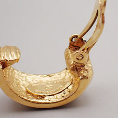 Chanel Vintage CC Round Drop Clip-On Earrings Metal