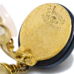 Chanel CC Dangle Earrings Metal with Faux Pearl