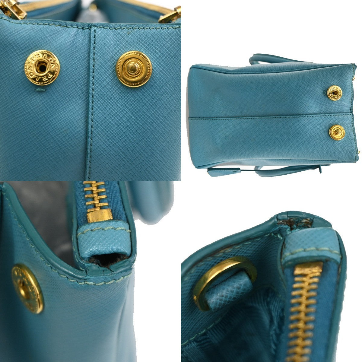 Prada Double Zip Lux Tote Saffiano Leather