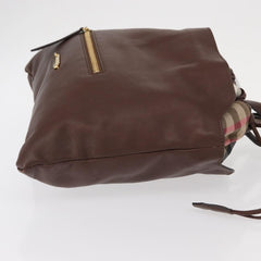 Burberry Big Crush Tote Leather and House Check Canvas