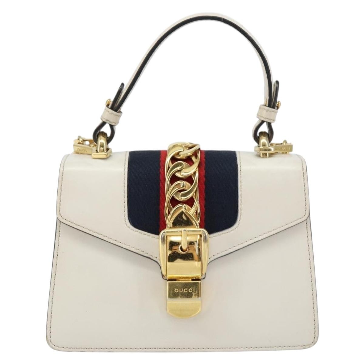 Gucci Sylvie Top Handle Bag Leather