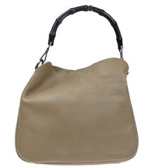Gucci Vintage Bamboo Handle Open Hobo Leather