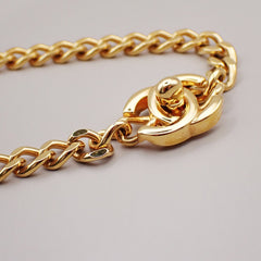 Chanel Vintage Turnlock Reissue Chain Necklace Metal