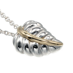Tiffany & Co. Leaf Pendant Necklace Silver 925 and K18 Yellow Gold