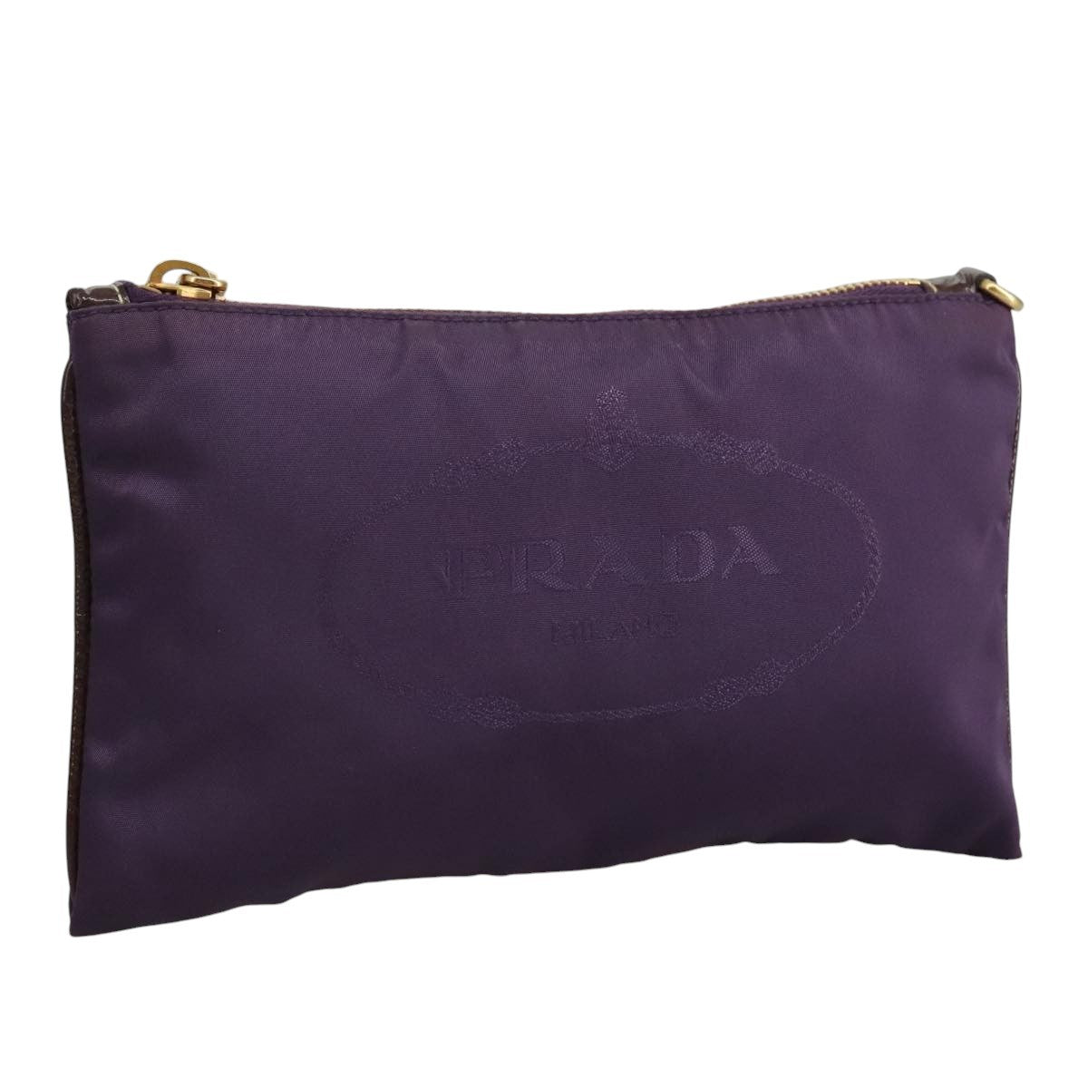 Prada Logo Zip Pouch Tessuto