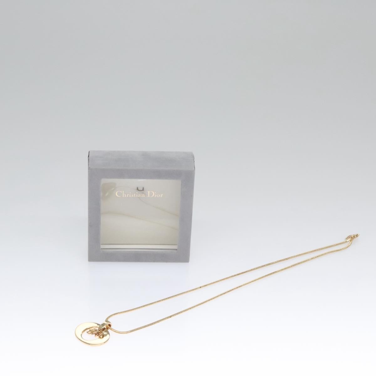 Christian Dior Logo Pendant Necklace Metal