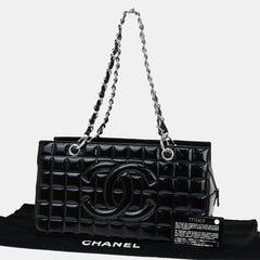 Chanel Chocolate Bar CC Zip Tote Quilted Patent