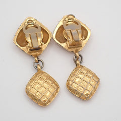 Chanel CC Rhombus Clip-On Earrings Metal