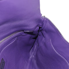 Prada Double Turn Lock Flap Bag Leather with Fringe