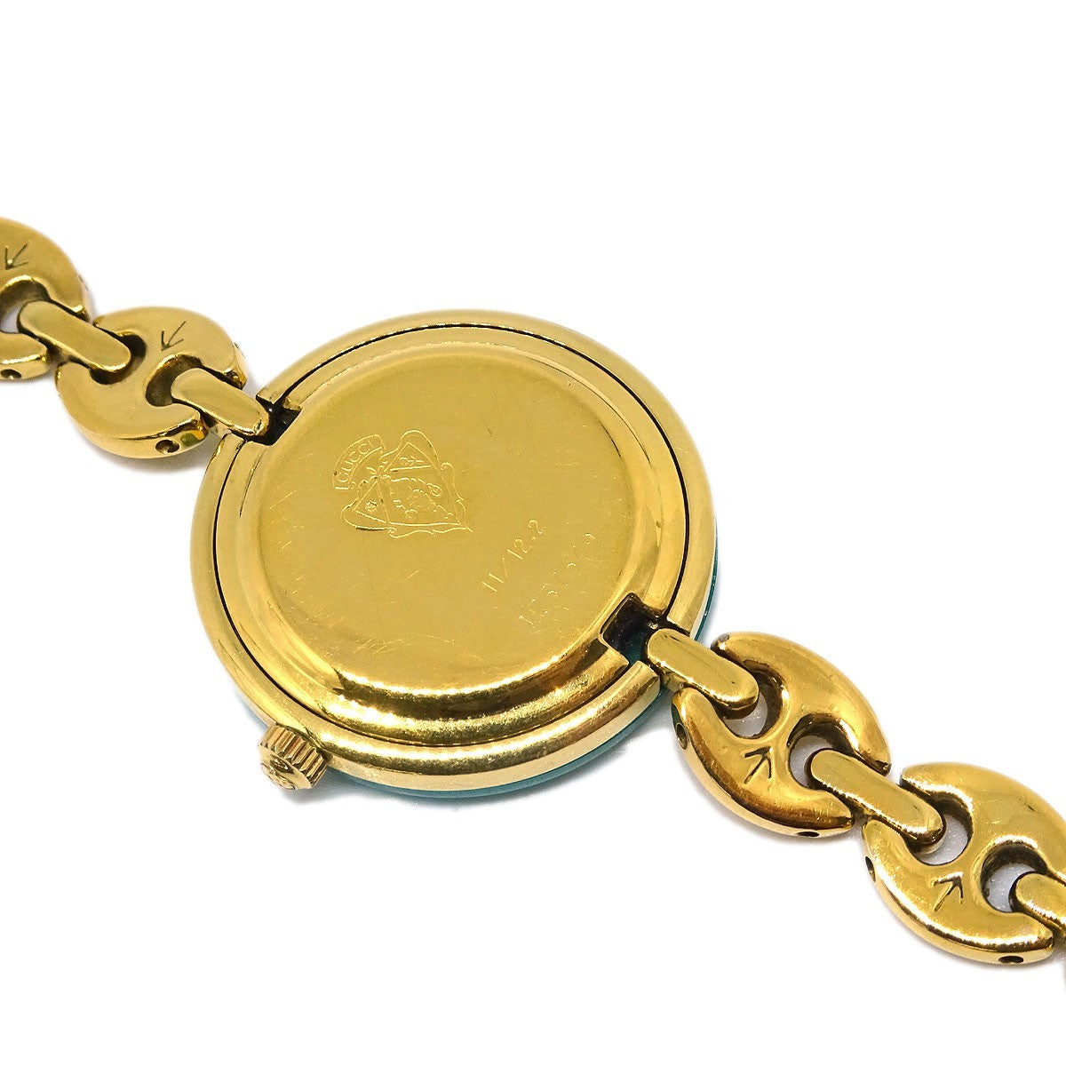 Gucci 1100 Interchangeable Bezel Bangle Quartz Watch Plated Metal with Plastic