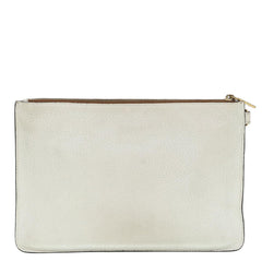 Fendi Mania Logo Zip Pouch Inlaid Leather