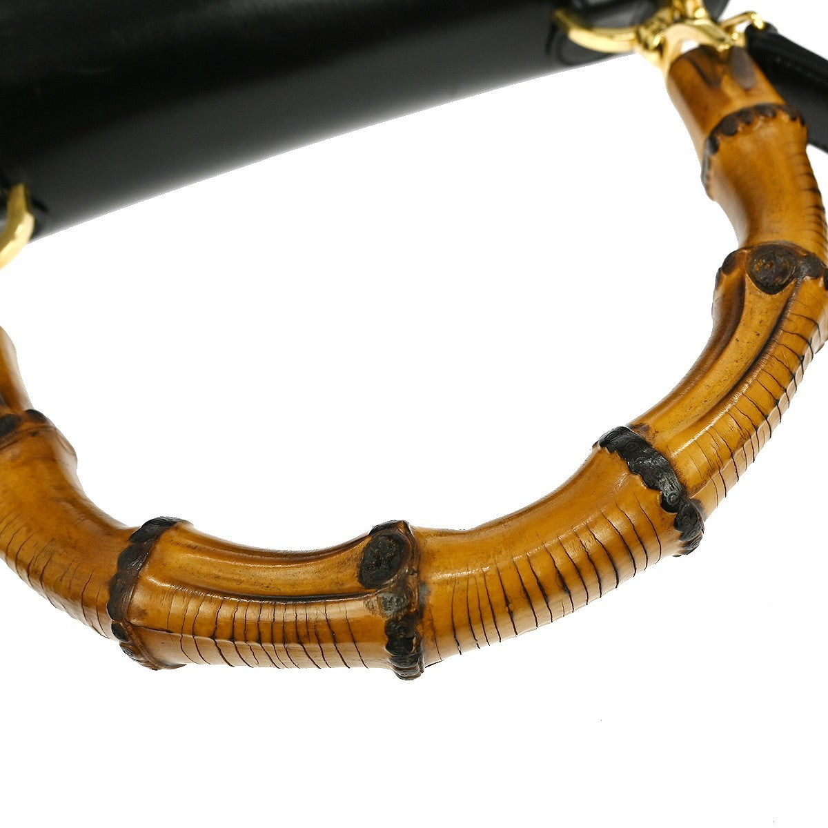 Gucci Vintage Convertible Bamboo Top Handle Bag Leather