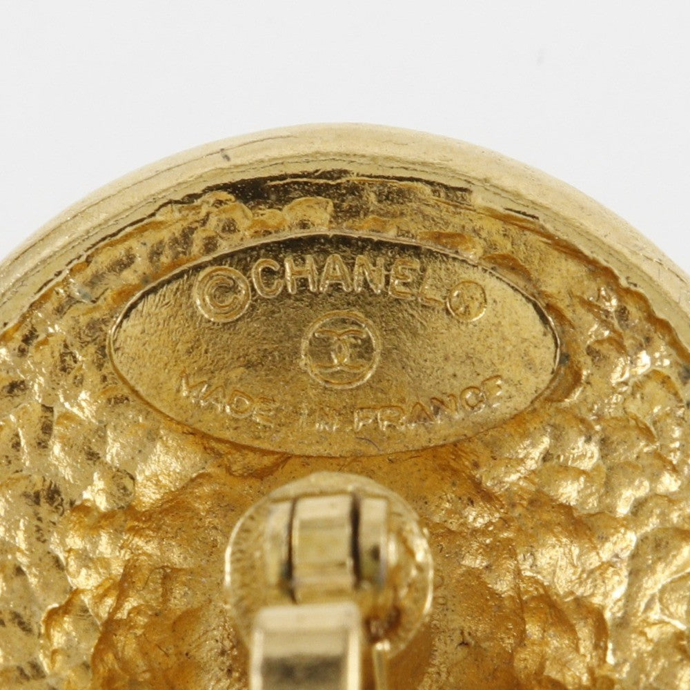 Chanel Vintage Logo Round Cufflinks Plated Gold
