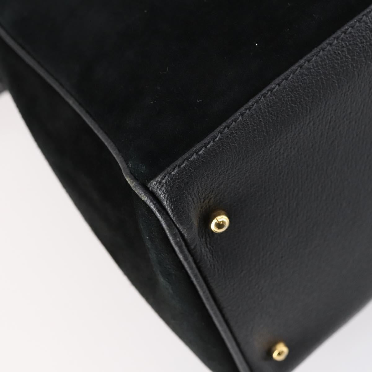 Gucci Vintage Bamboo Handle Bag Suede