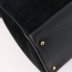 Gucci Vintage Bamboo Handle Bag Suede