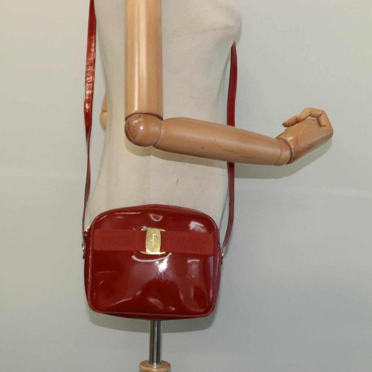 Salvatore Ferragamo Vala Shoulder Bag Patent Leather