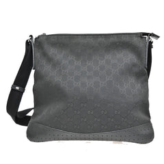Gucci Zip Messenger Bag GG Canvas with Perforated Leather
