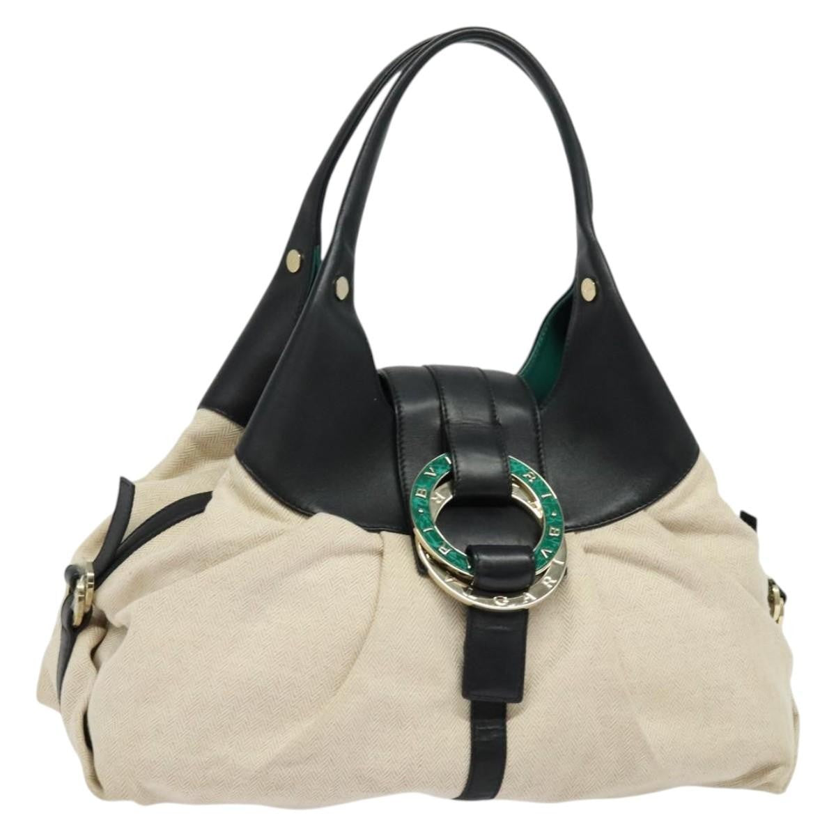 Bvlgari Chandra Hobo Canvas and Leather