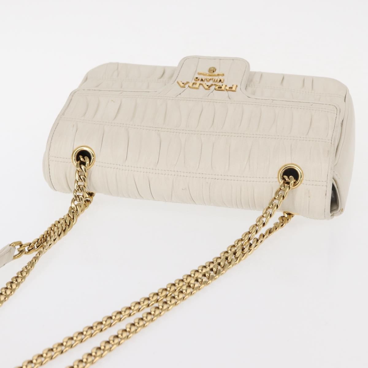 Prada Chain Flap Shoulder Bag Nappa Gaufre