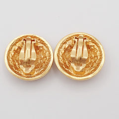 Chanel Vintage Round CC Clip-On Earrings Metal