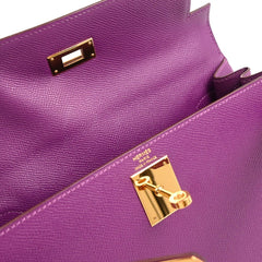 Hermes Kelly Anemone Epsom