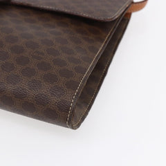 Celine Vintage Macadam Circle Logo Shoulder Bag Canvas and Leather