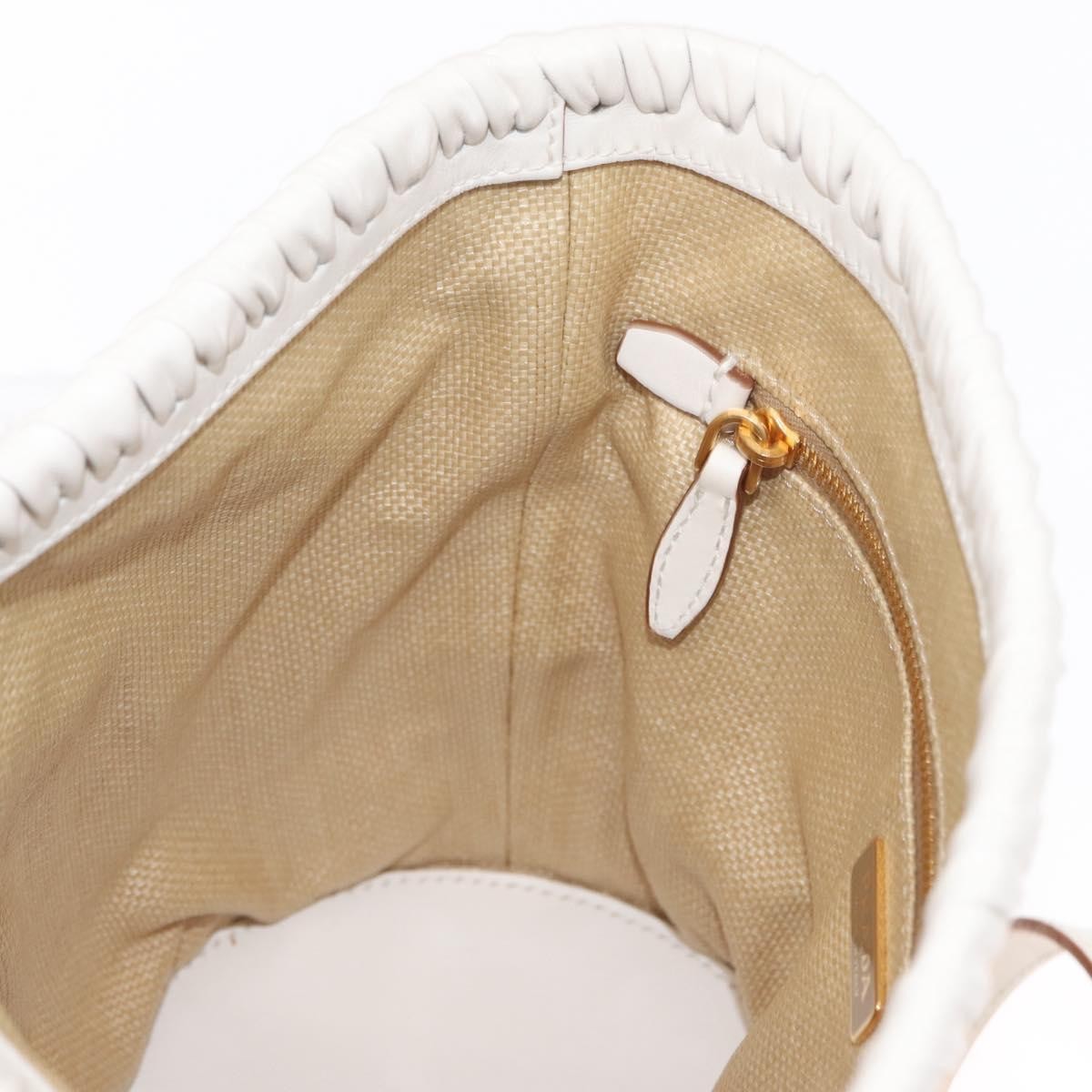 Prada Bucket Bag Woven Raffia with Leather