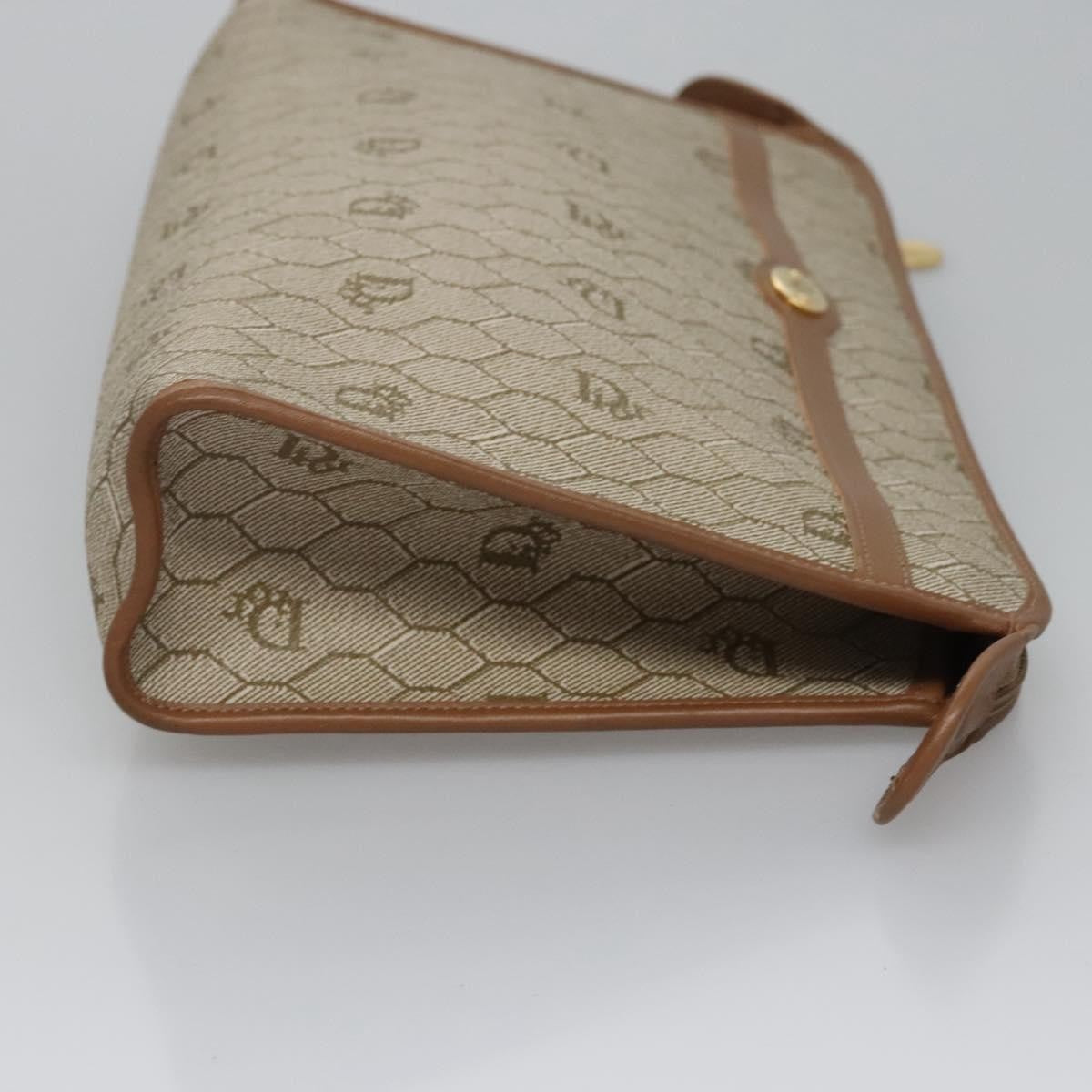 Christian Dior Vintage Honeycomb Zip Pouch Coated Canvas
