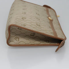 Christian Dior Vintage Honeycomb Zip Pouch Coated Canvas