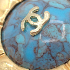 Chanel Vintage CC Round Button Clip-On Earrings Metal