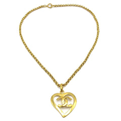 Chanel CC Heart Pendant Necklace Metal