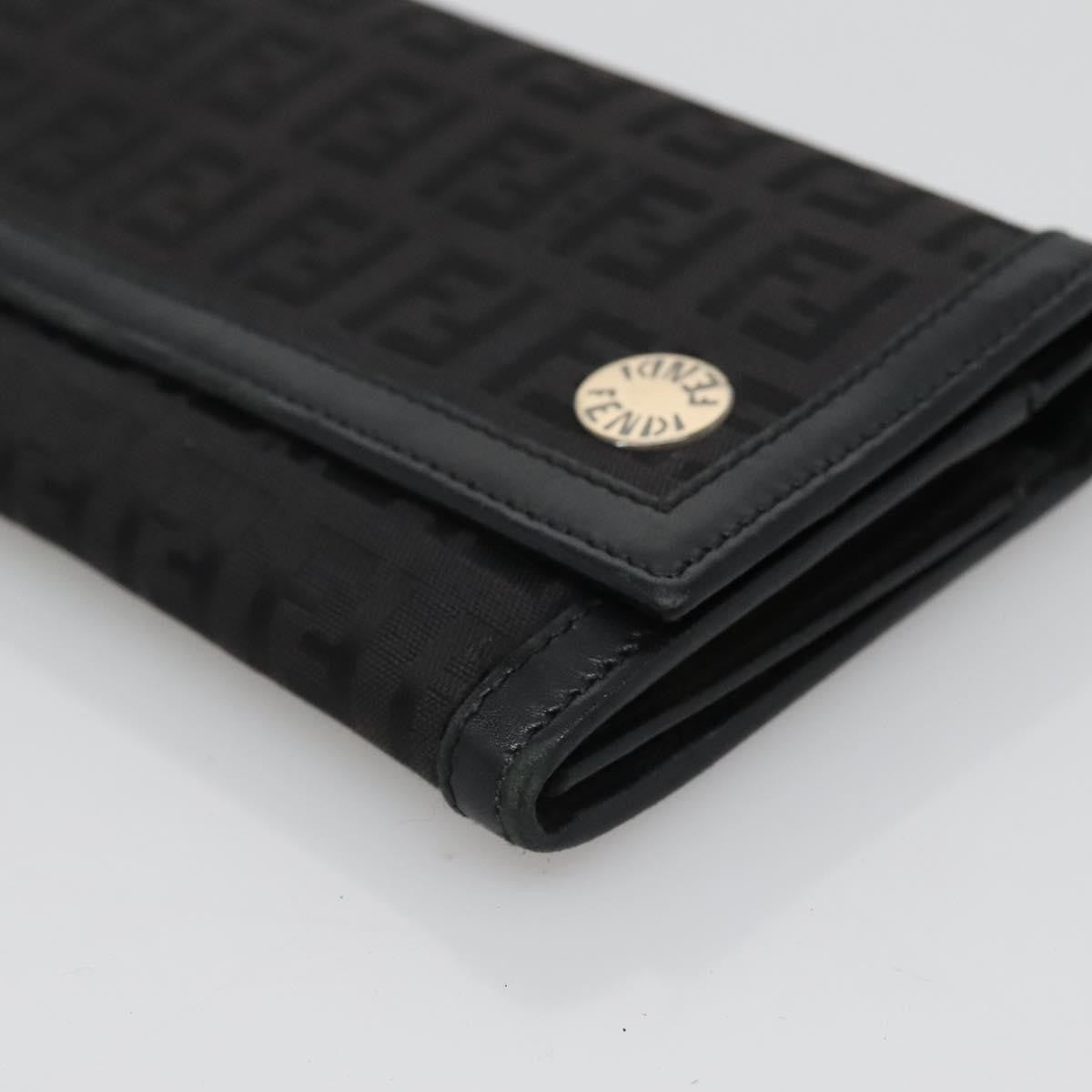 Fendi FF Flap Wallet Zucca Canvas with Embossed Leather