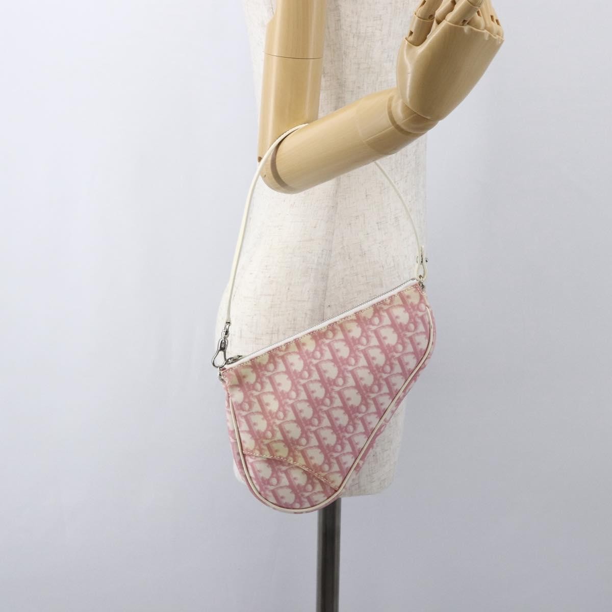 Christian Dior Vintage Saddle Bag Diorissimo Canvas